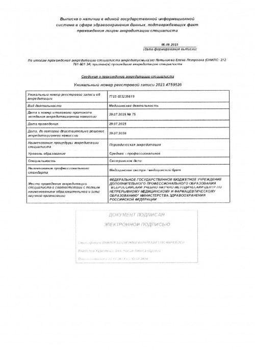 Латышева Елена Петровна